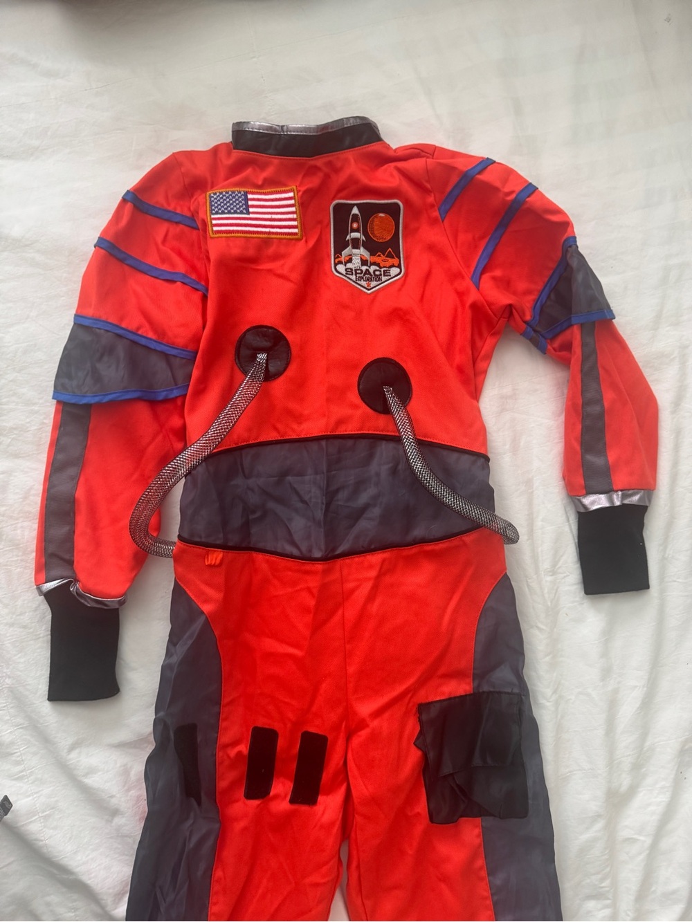 NWOT Teetot Kids Astronaut Space Jumpsuit Costume Orange Thick Premium –Size 7-8